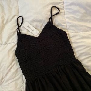 Francesca’s Black Smocked Maxi Dress